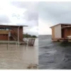 Pescadores hallan en mar abierto restaurante arrastrado por el río Tuxpan, en Veracruz | VIDEO