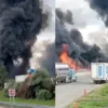 Choque de pipa causa incendio y cierre total en la México-Puebla; hay un herido
