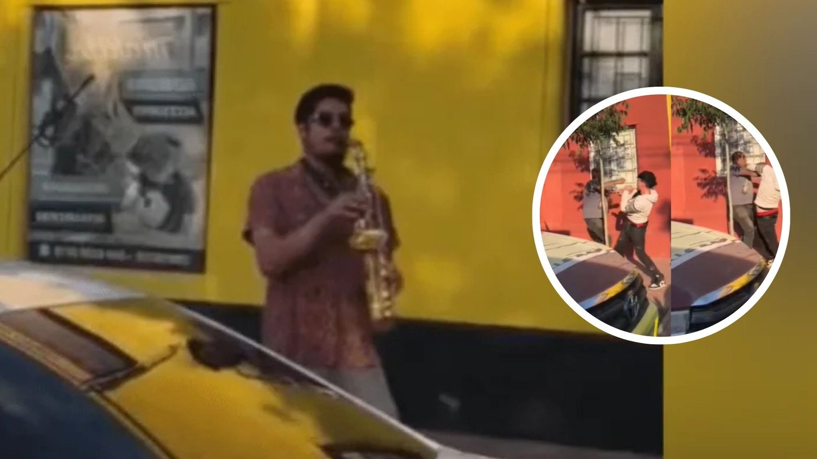 Pelea callejera en Chile se vuelve viral gracias a un saxofonista | VIDEO