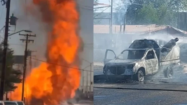 VIDEO: Explosión de camión que transporta gas LP provoca caos y pánico en Mexicali