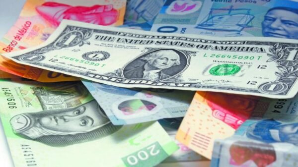 Peso mexicano toca su nivel más bajo en una semana y periodo con nueva apreciación