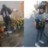 Captan a mujer robando flores de ofrendas en la Basílica de Guadalupe, en Monterrey, para revenderlas