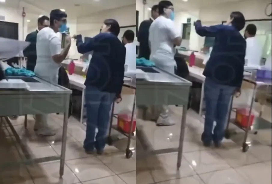 ¡Tremenda pelea en el IMSS! Doctora y enfermero se insultan frente a pacientes en hospital