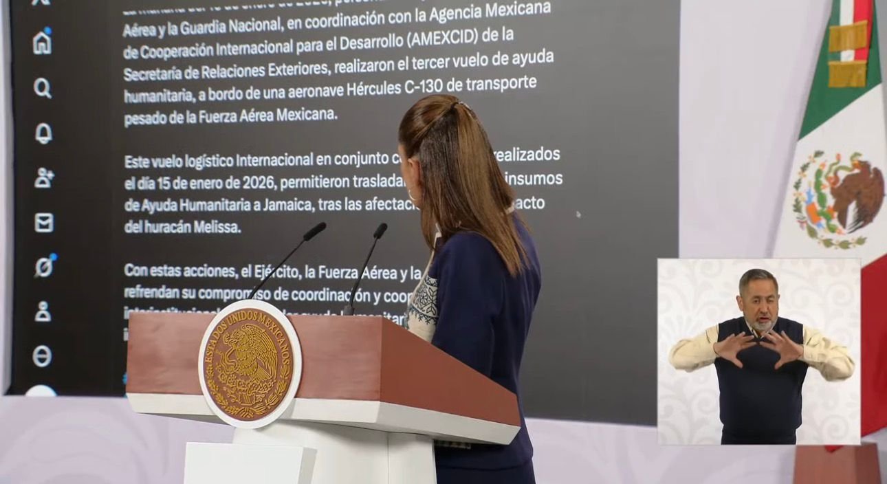 México envía casi 39 toneladas de ayuda humanitaria a Jamaica tras huracán Melissa