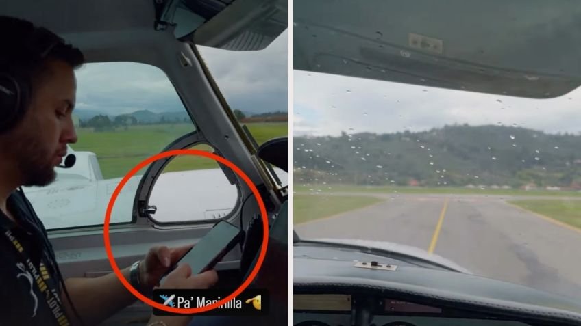 Graban al piloto del avión donde murió Yeison Jiménez usando el celular antes de estrellarse | Video