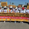 Mineros marchan en Zacatecas para exigir justicia por asesinatos en Sinaloa