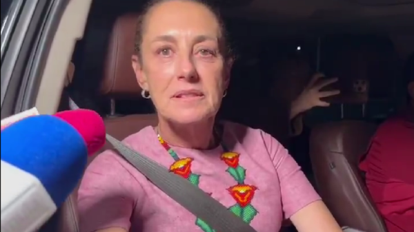 Sheinbaum sufre percance en Nayarit; asegura estar bien tras golpe accidental en el ojo