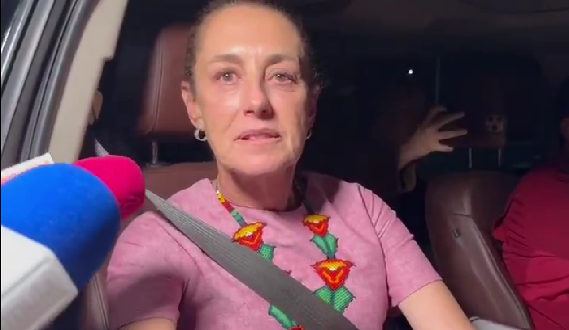 Sheinbaum sufre percance en Nayarit; asegura estar bien tras golpe accidental en el ojo