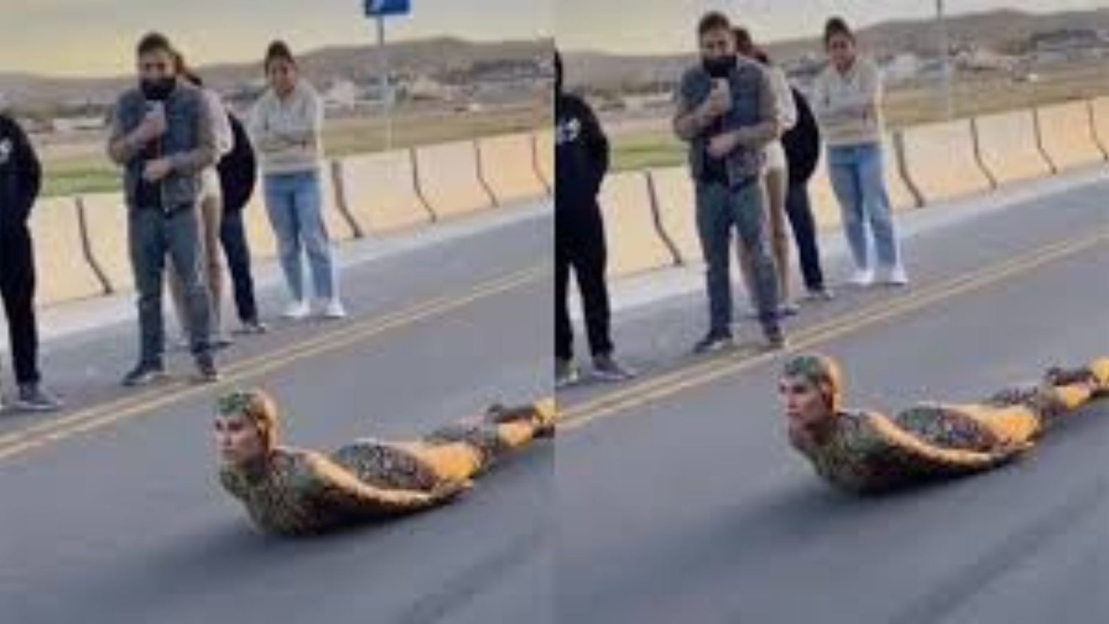 Mujer “therian” se arrastra como serpiente en plena carretera y provoca caos