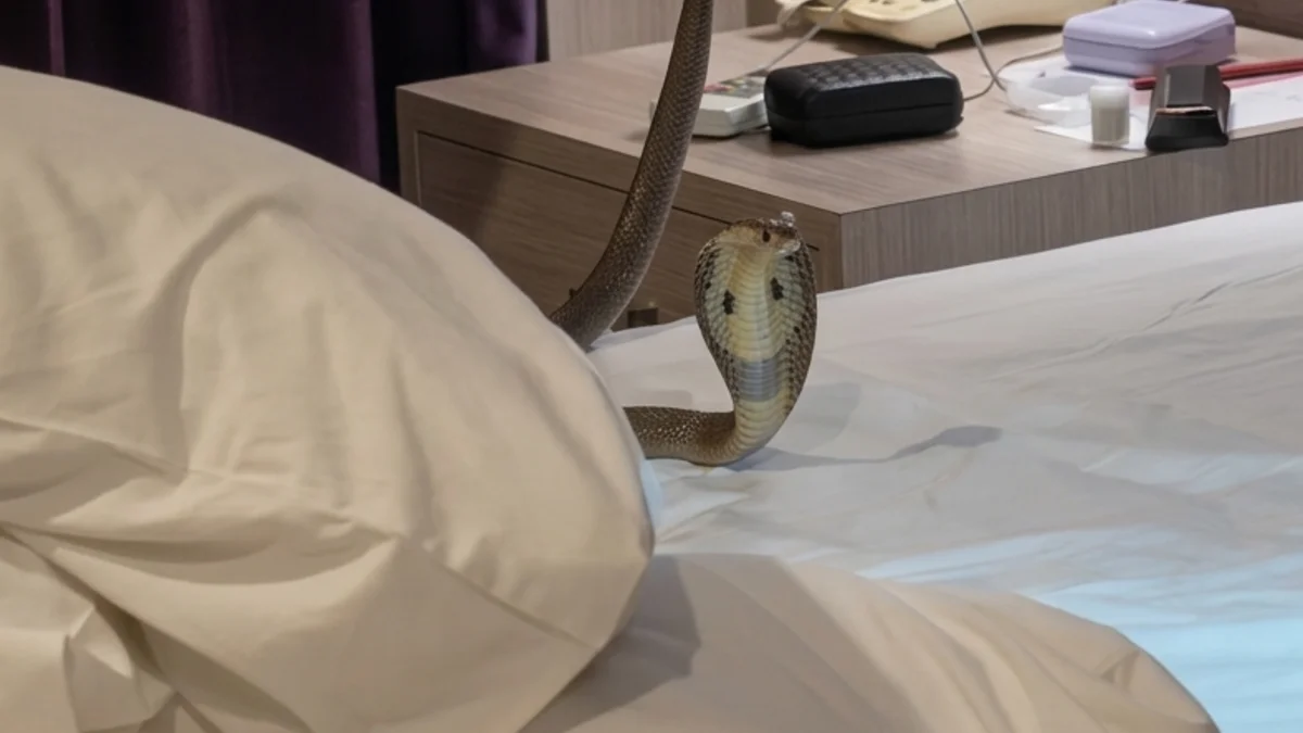 Alerta en Tailandia: aparece una cobra negra, una de las serpientes más venenosas del mundo