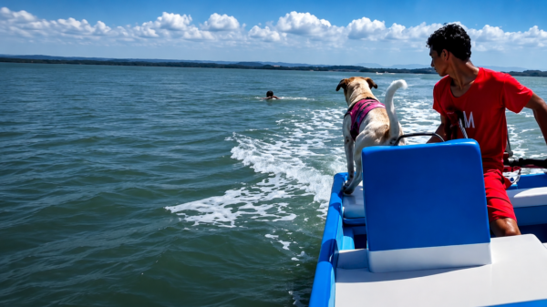 Perrito salta al mar para rescatar a su dueño y conmueve a miles en redes (VIDEO)