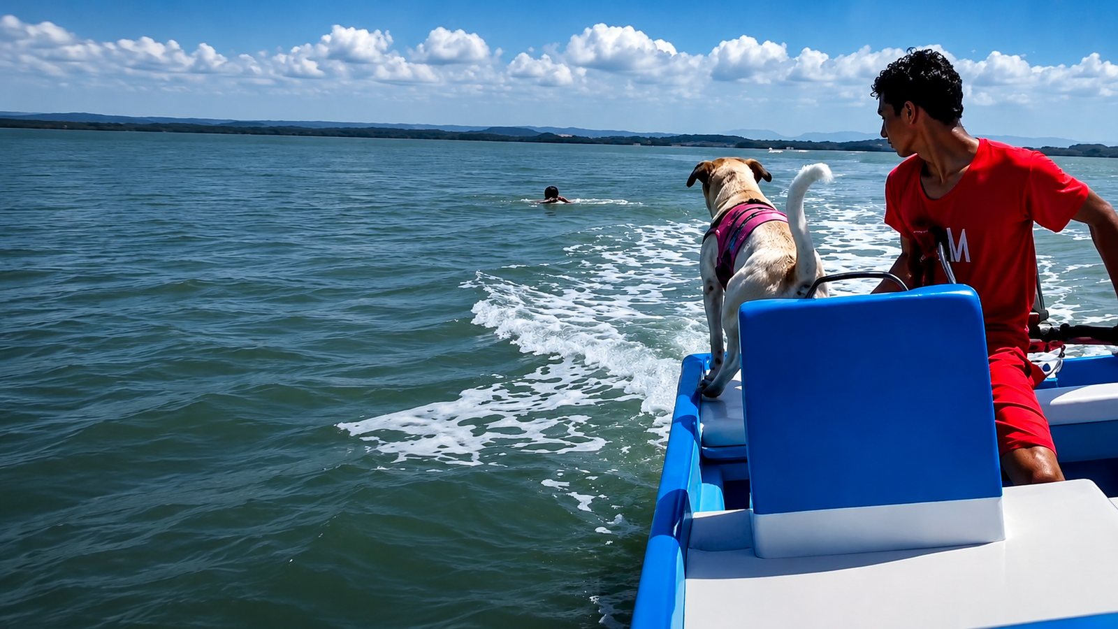 Perrito salta al mar para rescatar a su dueño y conmueve a miles en redes (VIDEO)