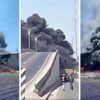 Fuerte choque entre tren y pipa en Querétaro provoca columna de humo y movilización de emergencia