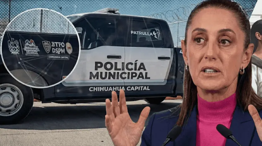 Sheinbaum critica que patrullas de Chihuahua tengan logos de Nueva York