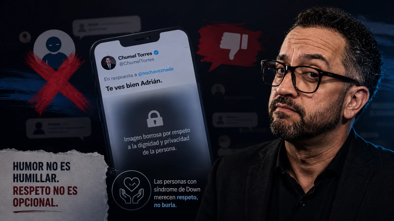 Indignación contra Chumel Torres: usar el síndrome de Down como burla desata críticas en redes