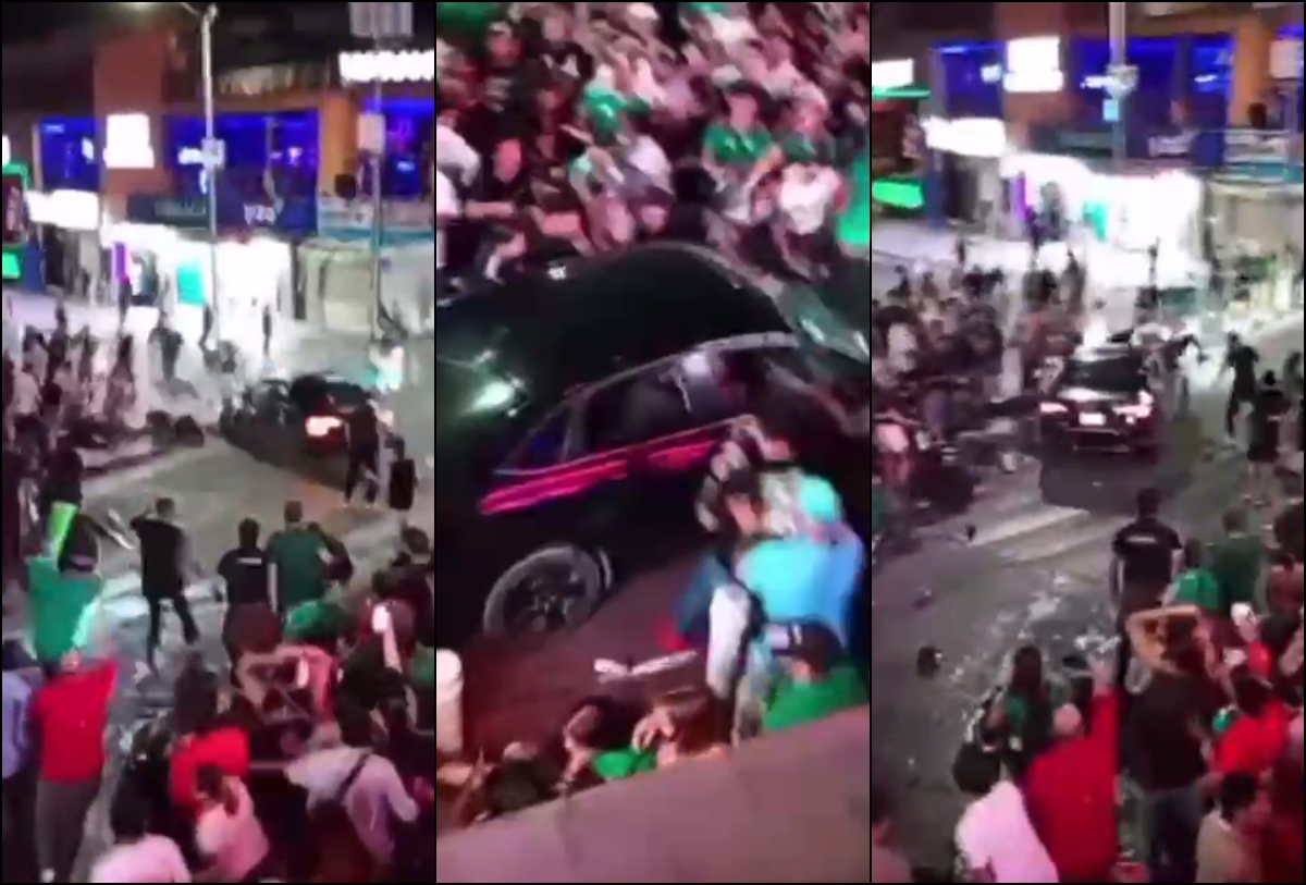 (VIDEO) Conductor embiste a aficionados que celebraban triunfo de México en Los Cabos