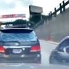 Intentó incorporarse y terminó arrastrado varios metros; impactante choque queda grabado en video