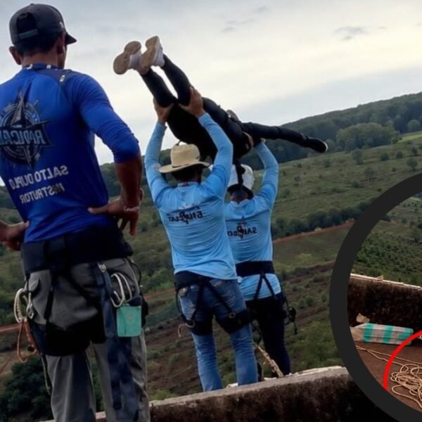 Video impactante: joven muere tras saltar de un puente sin la cuerda de seguridad