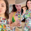 Influencer se vuelve viral con su vestimenta de estampas del Mundial