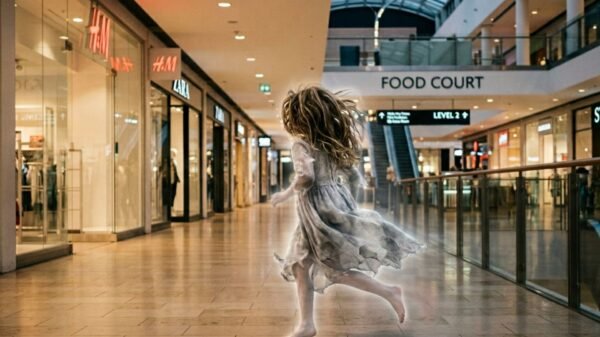 Supuesta niña fantasma aparece entre columnas de una plaza y desata terror en TikTok
