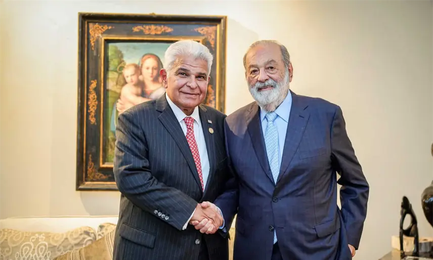 Presidente de Panamá se reúne con Slim y empresarios para promover inversiones mexicanas