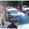 Camioneta invade banqueta y casi arrolla a una familia en Veracruz; el momento quedó grabado