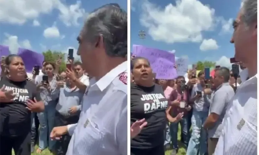 Abuela de Dafne Zapata encara a Américo Villarreal y le exige justicia