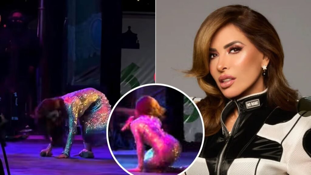 Gloria Trevi cae en pleno concierto y el momento queda grabado en VIDEO