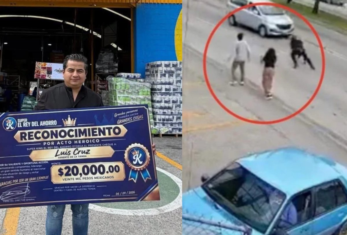 Luis salvó a una niña de ser atropellada en Puebla; su empresa lo premia con 20 mil pesos