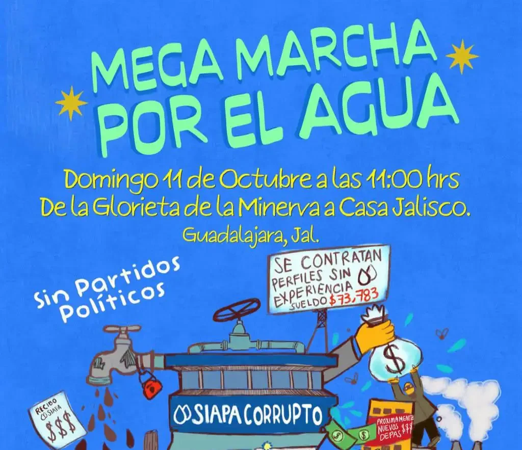 Este domingo, Mega Marcha por agua limpia en Guadalajara