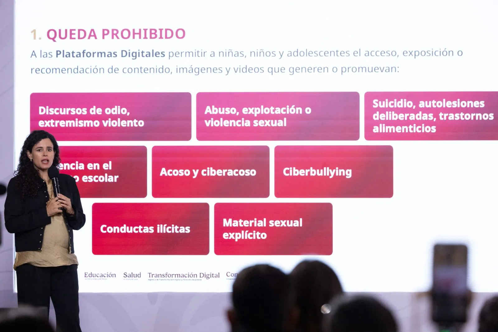 Luisa María Alcalde presenta decreto para proteger a menores de edad en entornos digitales