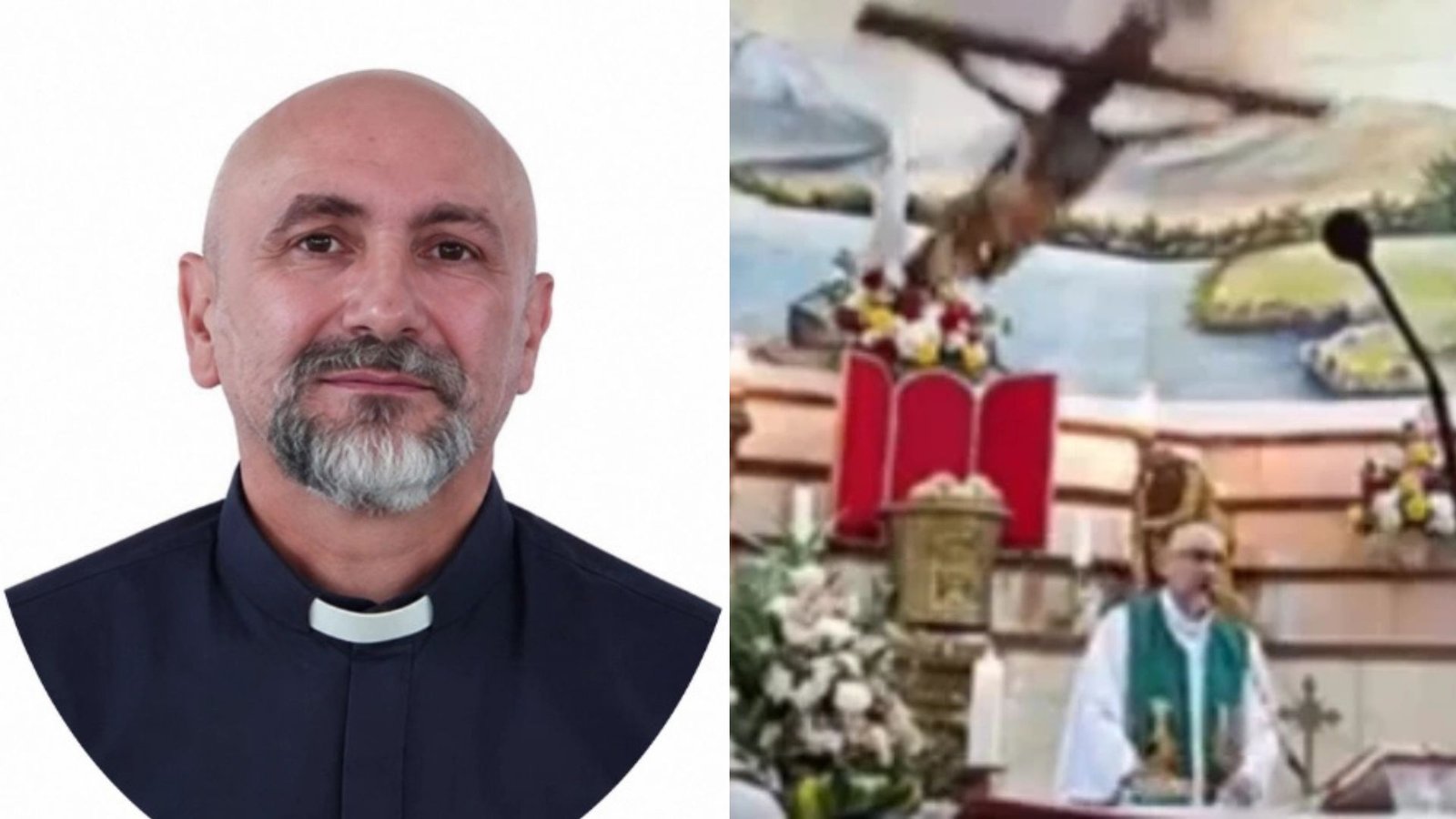Sacerdote muere durante una misa tras caerle encima un enorme crucifijo (VIDEO)
